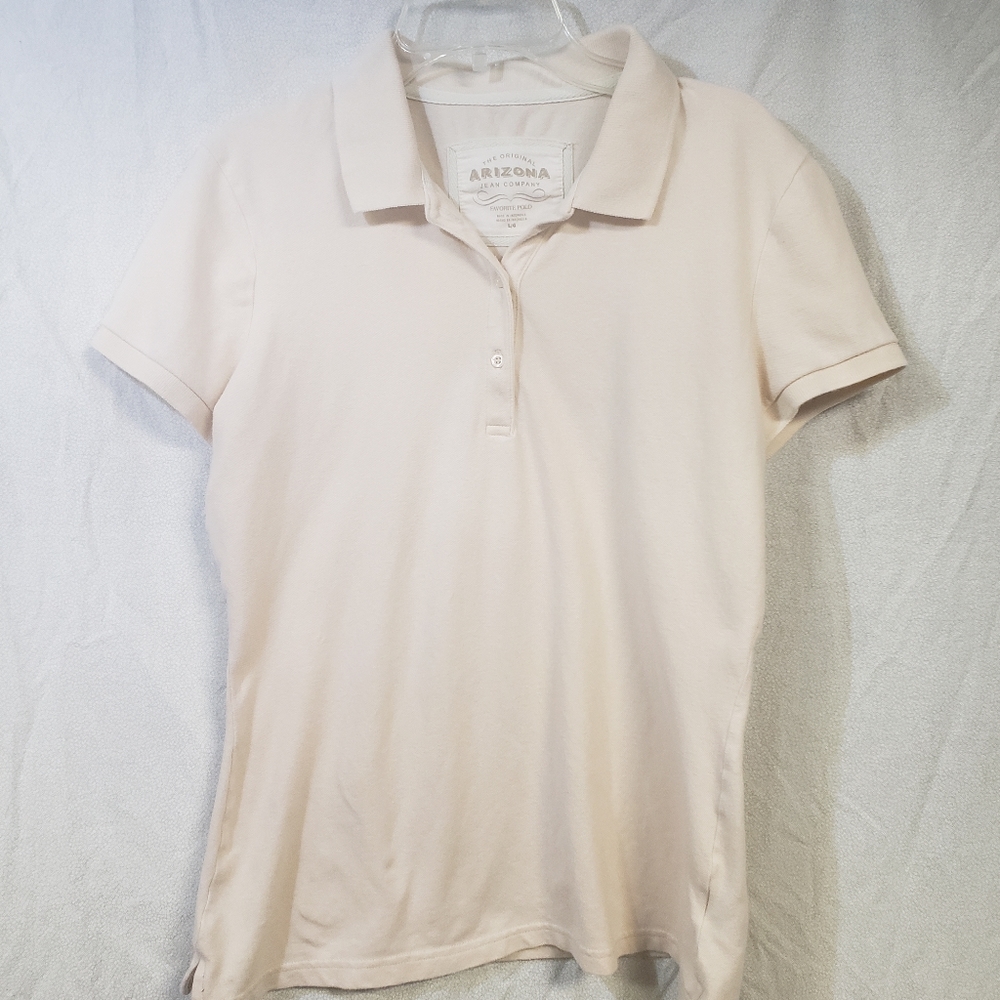 Girls size large Polo shirt,cream, Preppy School